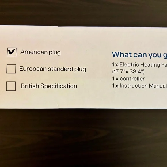 Disuppo Blue Electric Heating Pad 17.7” x 33.4” - Picture 3 of 7